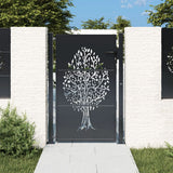 Vidaxxl Tor 100x125 cm mit Baumdesign Stahl Anthrazit