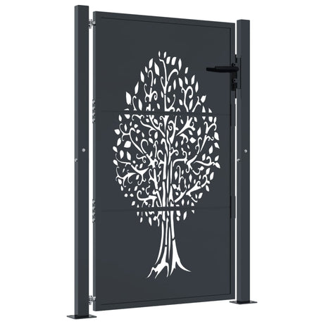 VIDAXL POORT 105x155 cm mit Baumdesign Stahl -Anthrazit -gelöscht