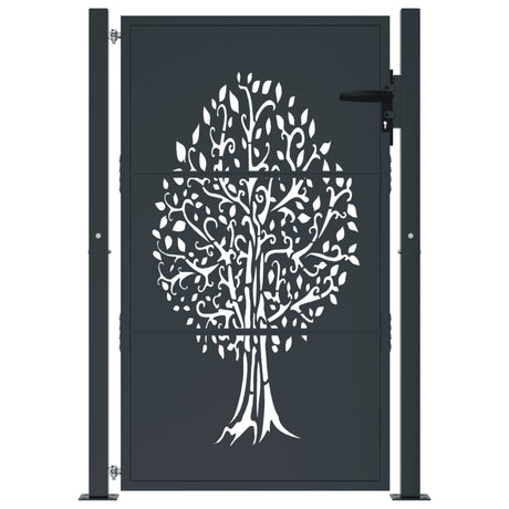 VIDAXL POORT 105x155 cm mit Baumdesign Stahl -Anthrazit -gelöscht