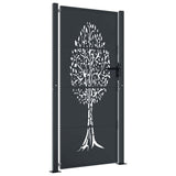 VIDAXL -Port 105x180 cm mit Baumdesign -Stahl -Anthrazit -Verschärfen
