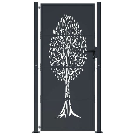 VIDAXL -Port 105x180 cm mit Baumdesign -Stahl -Anthrazit -Verschärfen