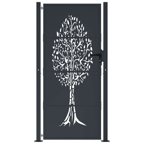 VIDAXL -Port 105x205 cm mit Baumdesign Stahl Anthrazit -gelöscht