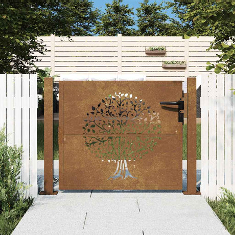 Vidaxl Poort 105x80 cm Baumdesign Cortenstaal