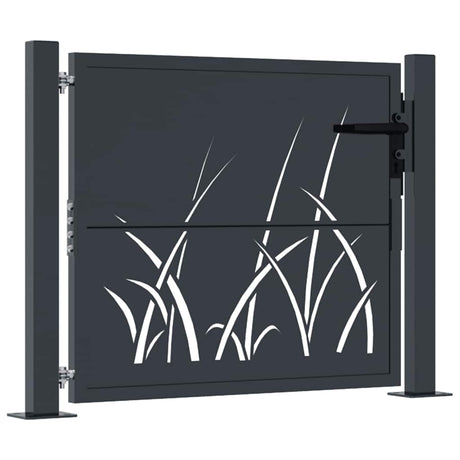 Vidaxl -Anschluss mit Grasdesign 105 x 80 cm Stahl Anthrazit -geläutet