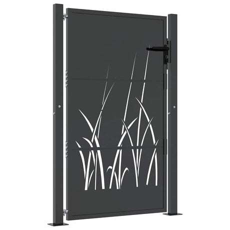 Vidaxxl Tor 100x125 cm mit Grasdesign Stahl Anthrazit