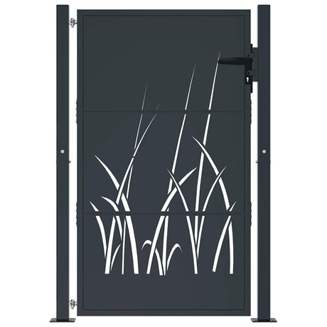 Vidaxl Port 105x130 cm mit Grasdesign Stahl Anthrazit -geläutet