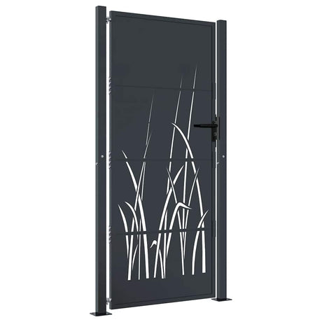 Vidaxl Port 105x205 cm mit Grasdesign Stahl Anthrazit -geläutet