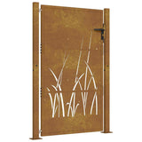 Vidaxl Poort Grass Design 105x130 cm Cortenstaal