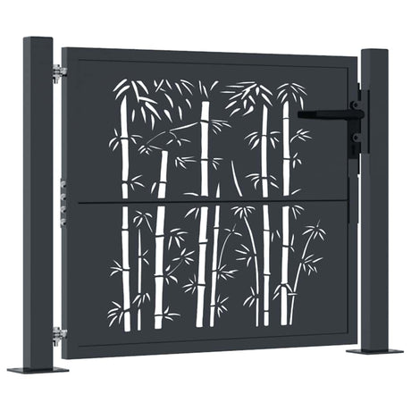 VIDAXL-Anschluss mit Bamboo-Design 105x80 cm Stahl Anthrazitfarben