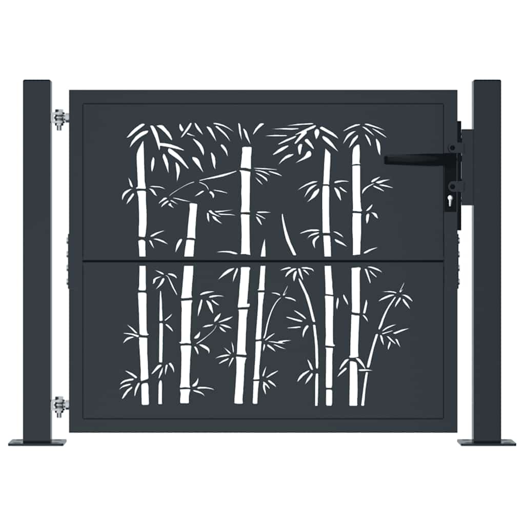 VIDAXL-Anschluss mit Bamboo-Design 105x80 cm Stahl Anthrazitfarben