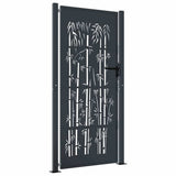 Vidaxxl Tor mit Bambusdesign 100x175 cm Stahl Anthrazit