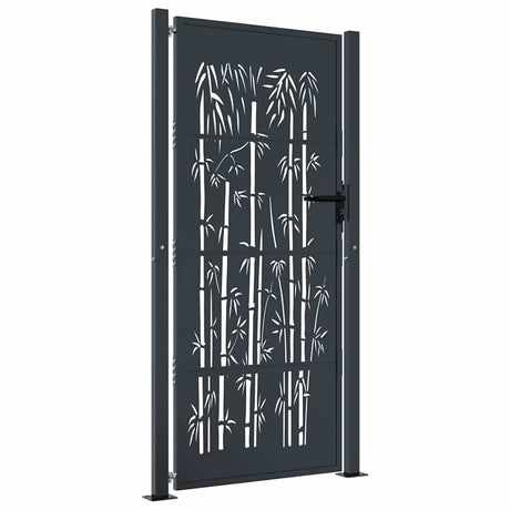 Vidaxxl Tor mit Bambusdesign 100x200 cm Stahl Anthrazit