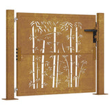 VIDAXL -Anschluss mit Bamboo -Design 105x80 cm Corten Stahl