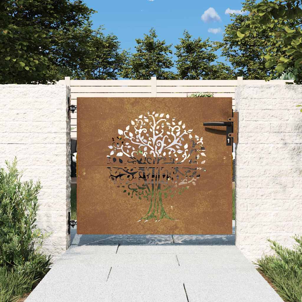 Vidaxl Poort 85x100 cm Baumdesign Cortenstaal