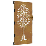 Vidaxxl-Tor 85x175 cm Baumdesign aus Cortenstahl