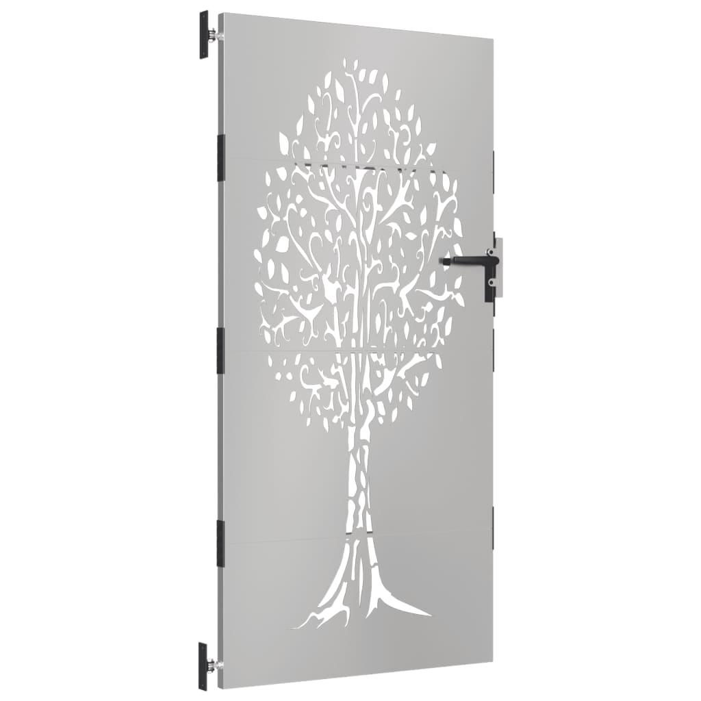 Vidaxxl-Tor 85x175 cm Baumdesign aus Cortenstahl