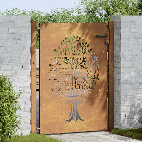 Vidaxxl-Tor 100x150 cm Baumdesign aus Cortenstahl