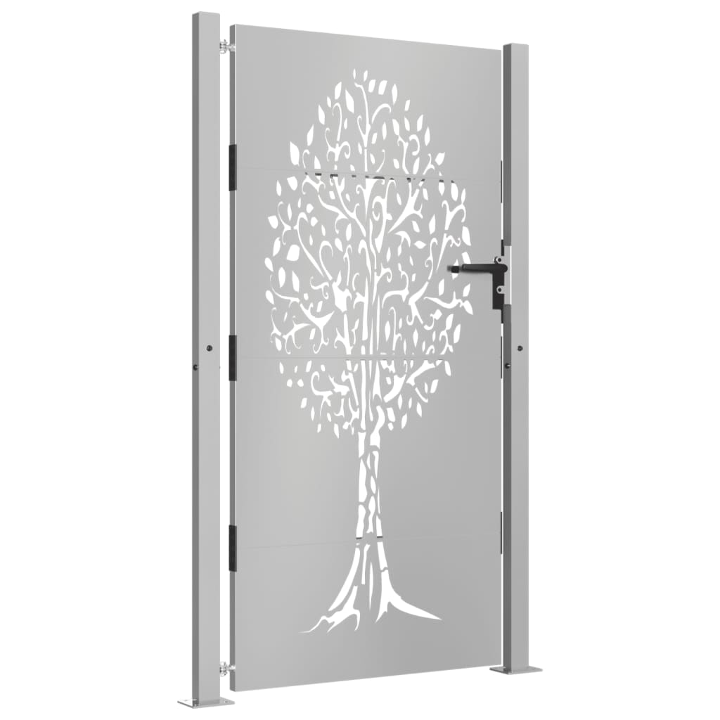 Vidaxxl-Tor 105x180 cm Baumdesign aus Cortenstahl