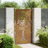 Vidaxxl-Tor 105x205 cm Cortenstahl-Baumdesign