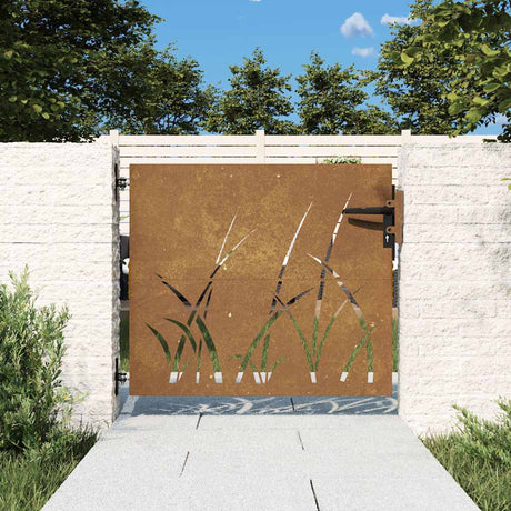 Vidaxxl Tor 85x75 cm Grasdesign Cortenstahl