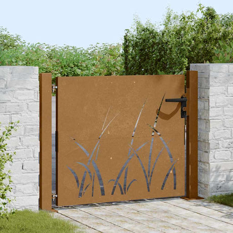 VidaXL Tor 100x100 cm Grasdesign Cortenstahl