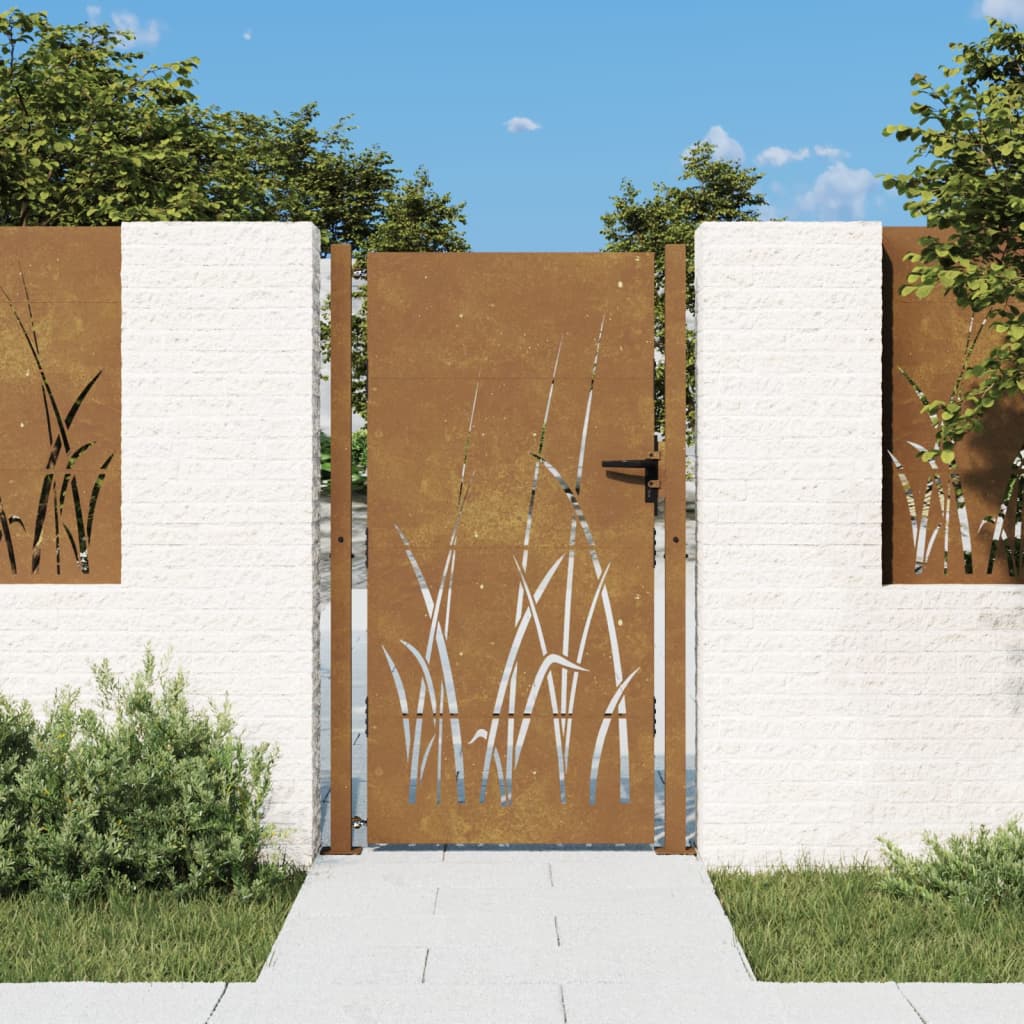 Vidaxxl Tor 105x205 cm Grasdesign Cortenstahl