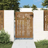 Vidaxl Poort 85x125 cm Bamboo Design Cortenstaal