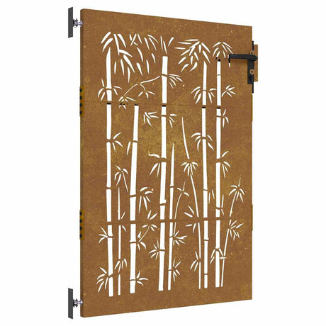 Vidaxxl Tor 85x150 cm Bambus Design Cortenstahl