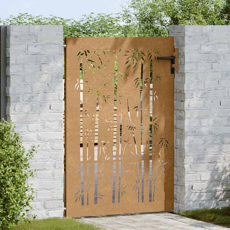 Vidaxxl Tor 85x150 cm Bambus Design Cortenstahl