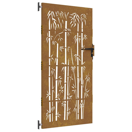 Vidaxxl Tor 85x200 cm Bambus Design Cortenstahl