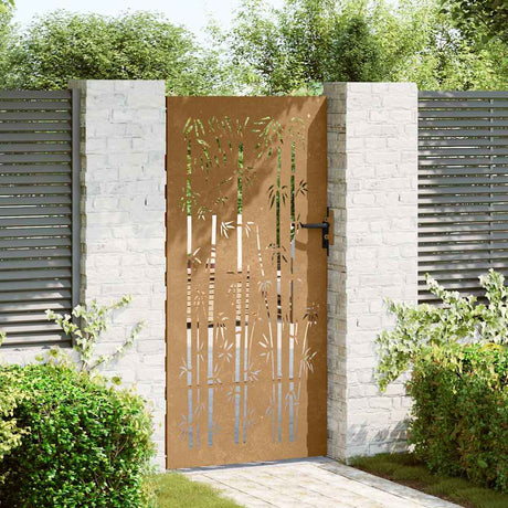 Vidaxxl Tor 85x200 cm Bambus Design Cortenstahl