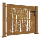 Vidaxxl-Tor 105 x 80 cm, Bambus-Design, Cortenstahl
