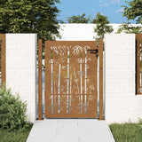 Vidaxxl-Tor 105 x 130 cm, Bambus-Design, Cortenstahl