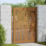 Vidaxxl-Tor 105 x 155 cm, Bambus-Design, Cortenstahl