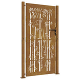Vidaxxl-Tor 105 x 205 cm, Bambus-Design, Cortenstahl