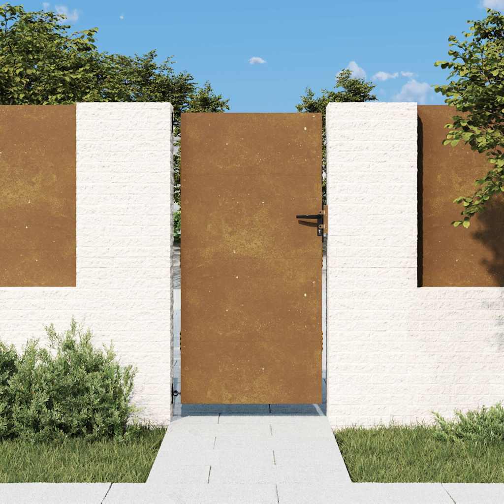Vidaxl poort 85x175 cm cortenstaal