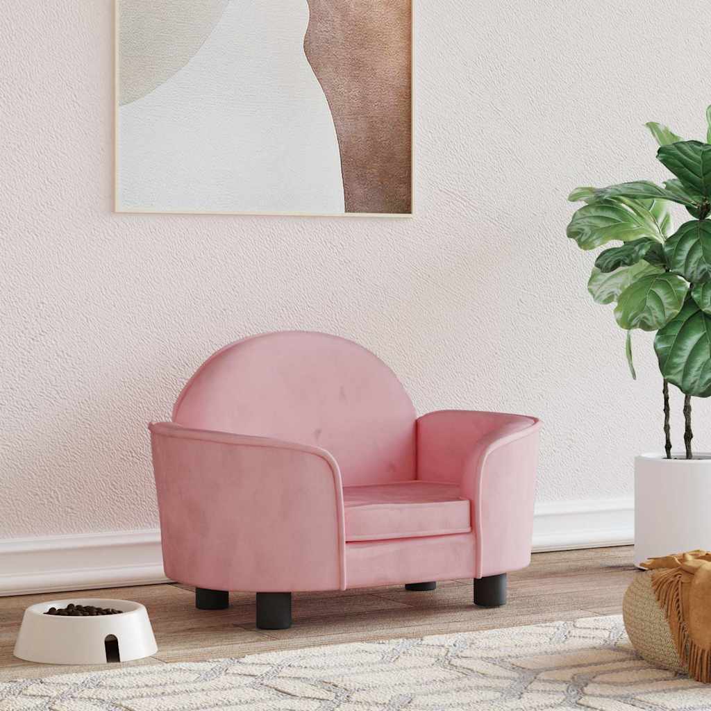 Vidaxxl Hundebett 66x40x45 cm samtrosa