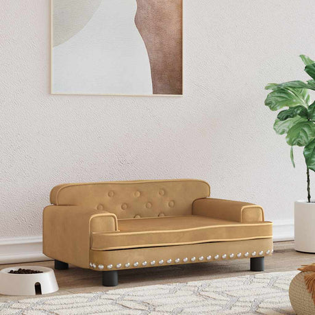 Vidaxxl Hundebett 70x45x30 cm samtbraun