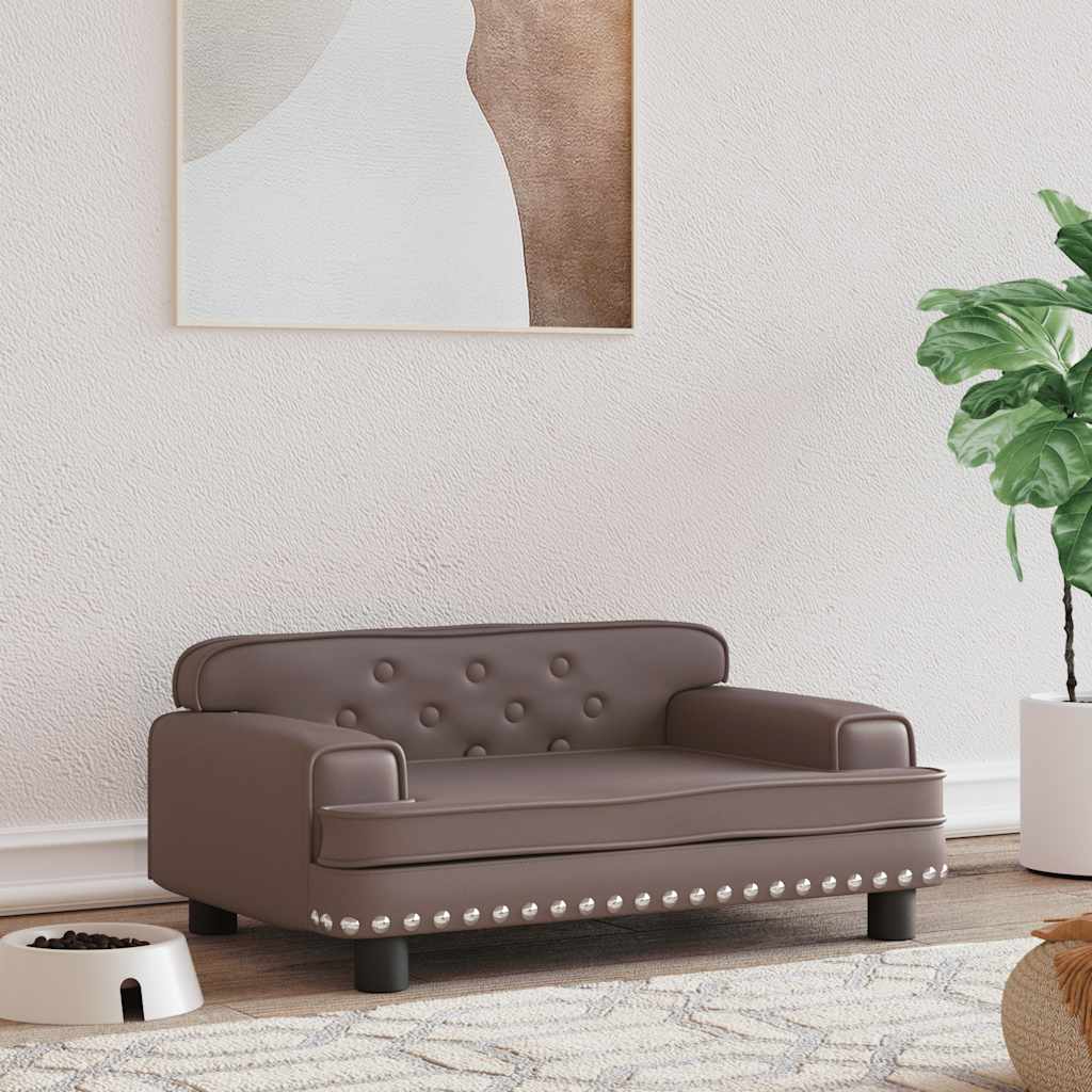 Vidaxxl Hundebett 70x45x30 cm Kunstleder braun