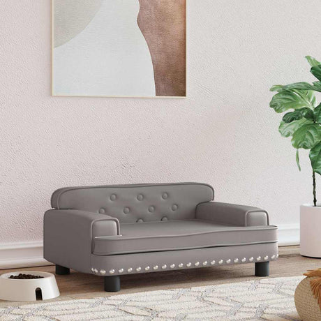 Vidaxl Hundekorb 70x45x30 cm künstliches Ledergrau grau