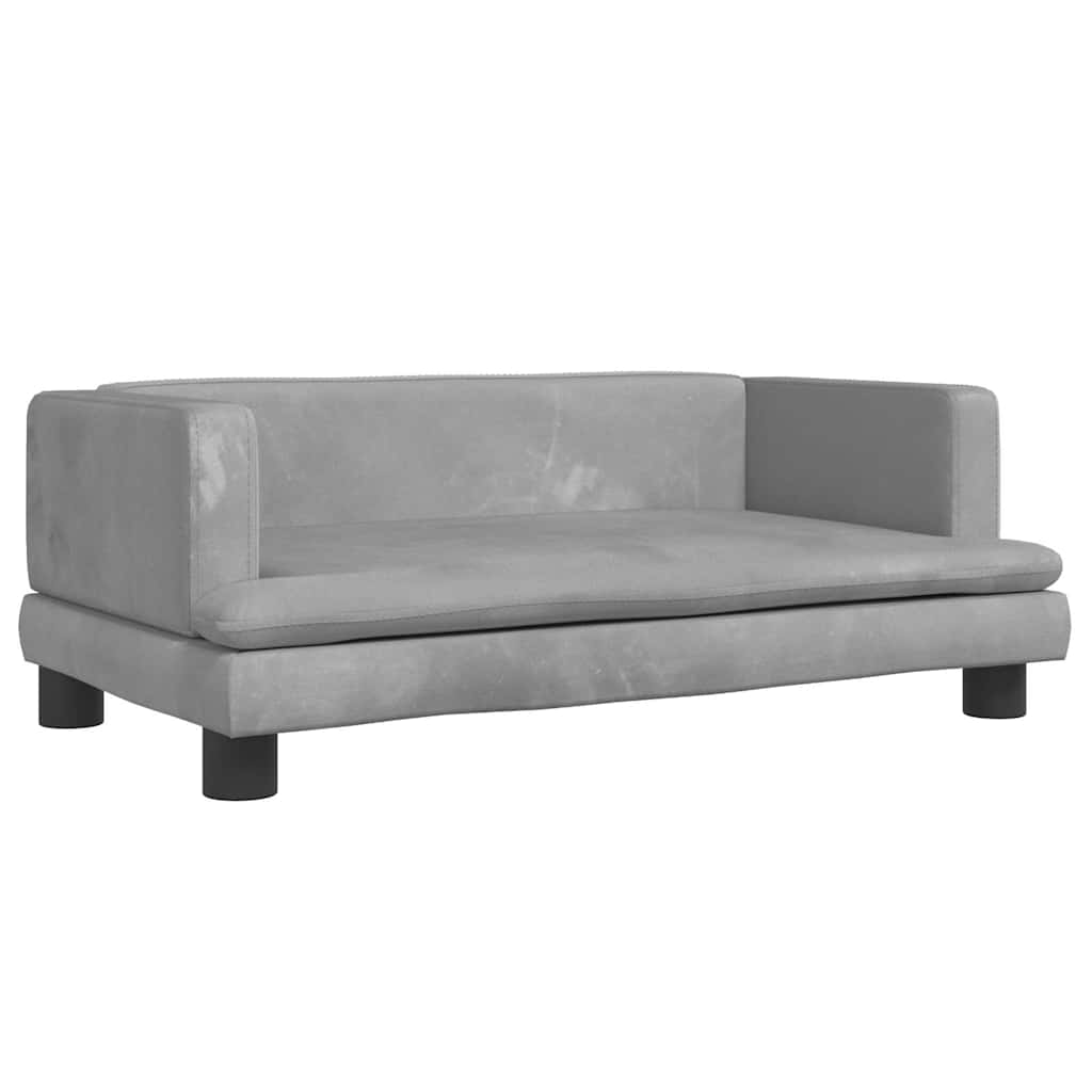 Vidaxl Hundekorb 80x45x30 cm Samt hellgrau