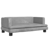 Vidaxl Hundekorb 80x45x30 cm Samt hellgrau