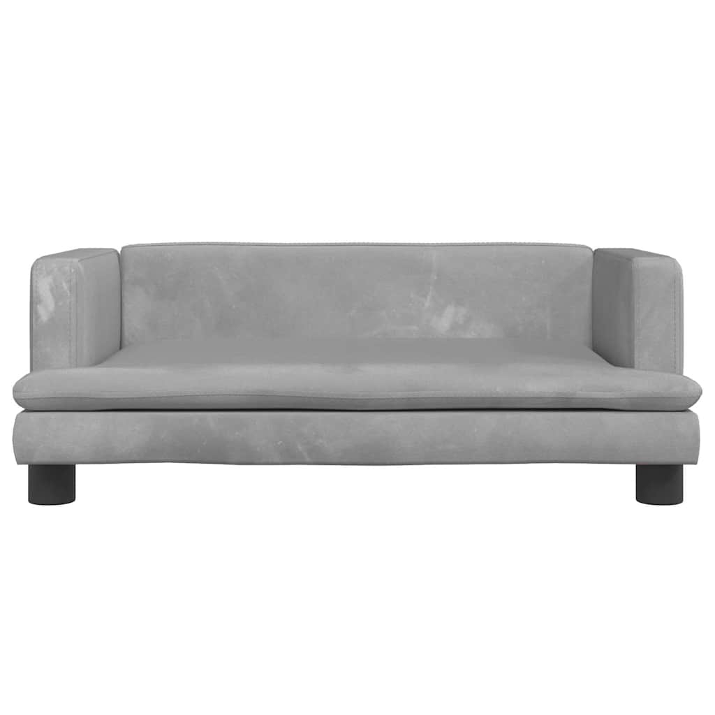 Vidaxl Hundekorb 80x45x30 cm Samt hellgrau