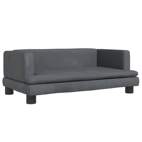 Vidaxl Hundekorb 80x45x30 cm Samt dunkelgrau