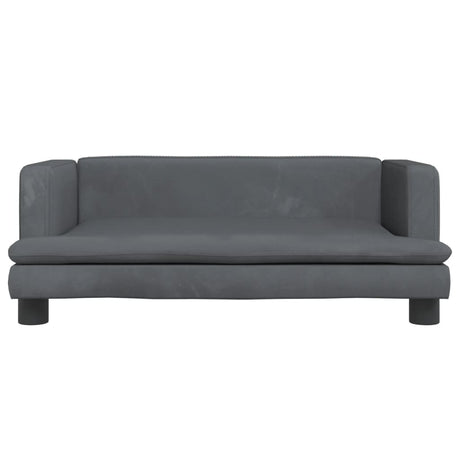 Vidaxl Hundekorb 80x45x30 cm Samt dunkelgrau