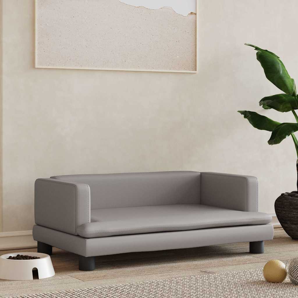 Vidaxxl Hundebett 80x45x30 cm Kunstleder grau
