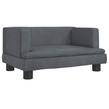 Vidaxl Hundekorb 60x40x30 cm Samt dunkelgrau