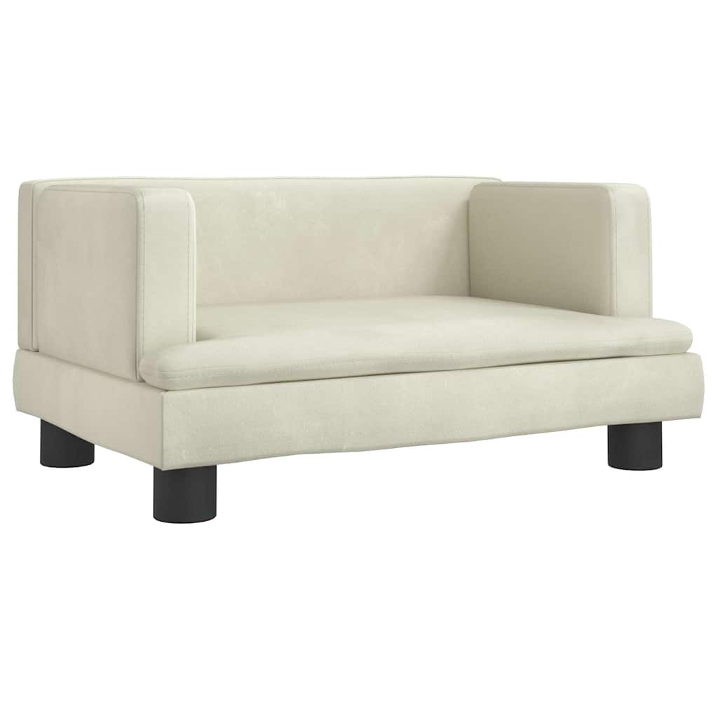 Vidaxxl Hundebett 60x40x30 cm Samt cremefarben