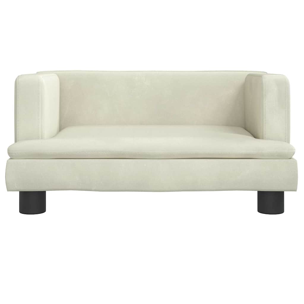 Vidaxxl Hundebett 60x40x30 cm Samt cremefarben