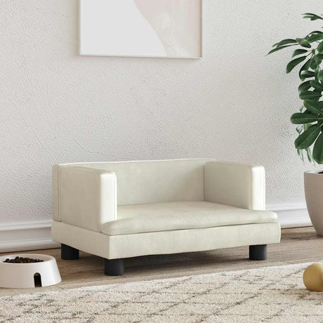 Vidaxxl Hundebett 60x40x30 cm Samt cremefarben
